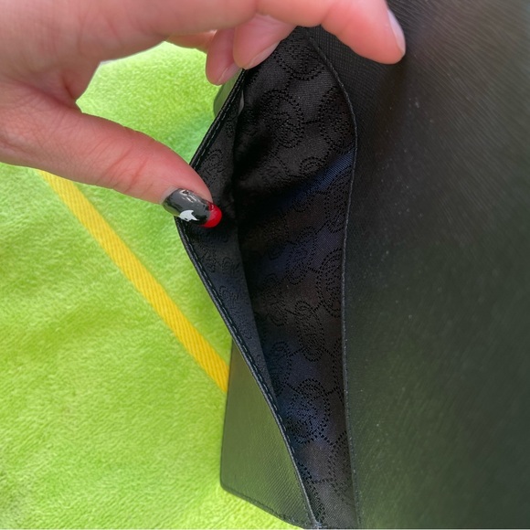 Michael Kors!!! Jet Set Large Trifold Wallet Black Leather Gold Pen & Checkbook - Picture 10 of 16